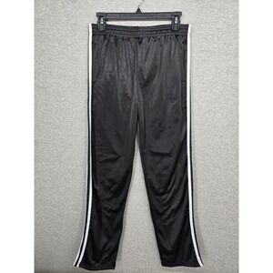 Real Essentials Boys XL Black White Stripe Athletic Track Pants Joggers Pockets
